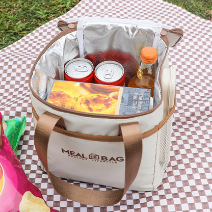 Bolsa de almuerzo portátil, caja aislada para alimentos, caja aislada con correa impermeable para el hombro, bolsa de fiambrera de mano, aluminio fresco DH