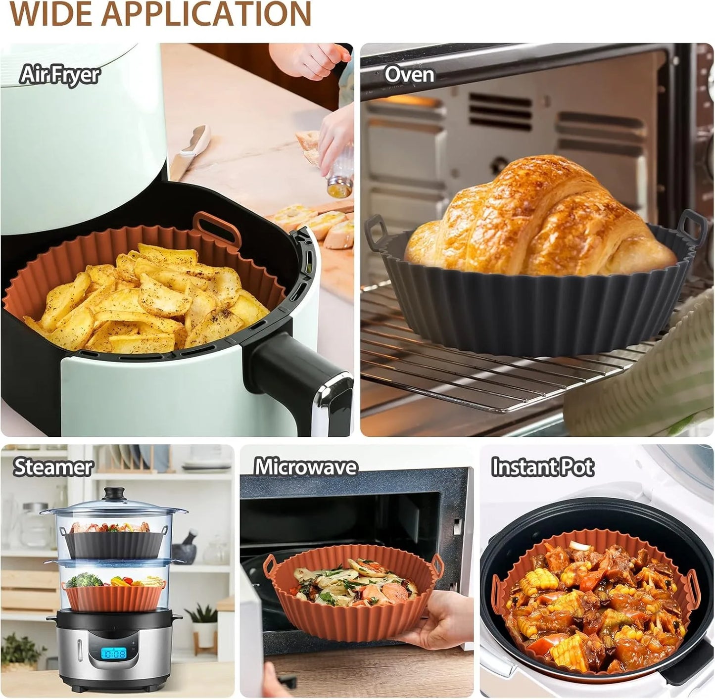 Cesta de Silicona Premium para Airfryer - Cocina Saludable y Sin Esfuerzo