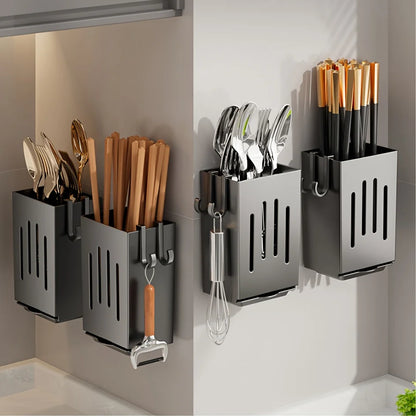 Soporte Elegante para Utensilios de Cocina sin Perforación