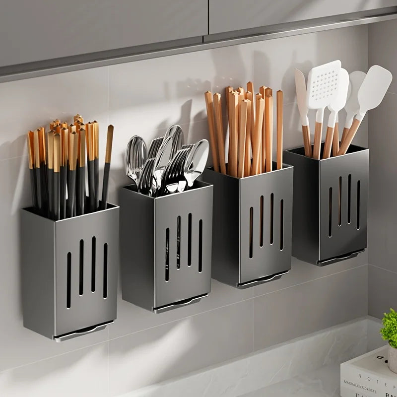 Soporte Elegante para Utensilios de Cocina sin Perforación