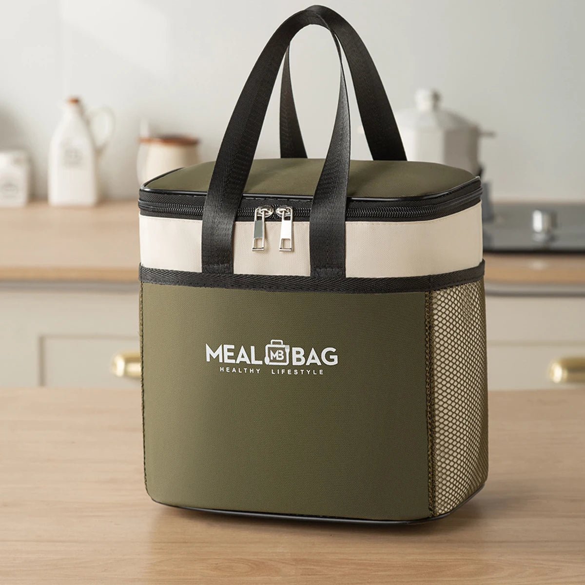 Bolsa de almuerzo portátil, caja aislada para alimentos, caja aislada con correa impermeable para el hombro, bolsa de fiambrera de mano, aluminio fresco DH