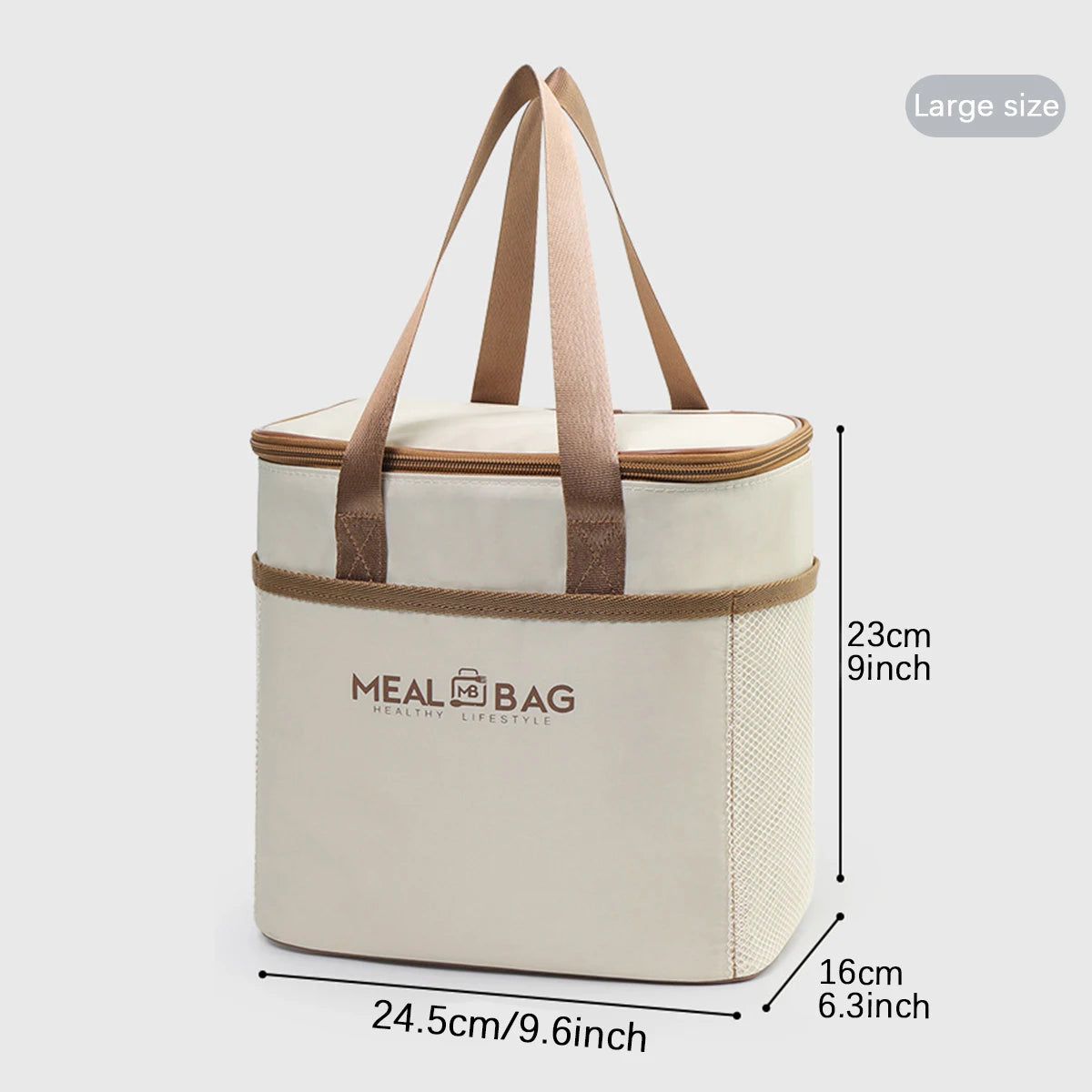 Bolsa de almuerzo portátil, caja aislada para alimentos, caja aislada con correa impermeable para el hombro, bolsa de fiambrera de mano, aluminio fresco DH