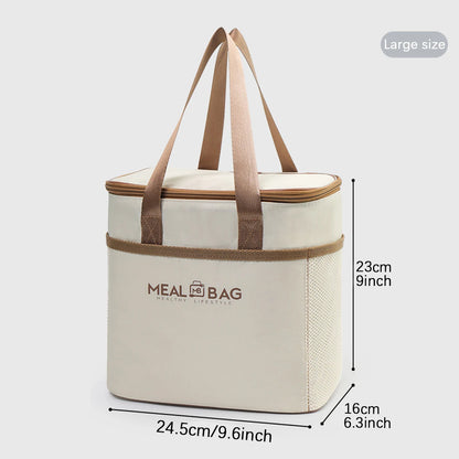 Bolsa de almuerzo portátil, caja aislada para alimentos, caja aislada con correa impermeable para el hombro, bolsa de fiambrera de mano, aluminio fresco DH