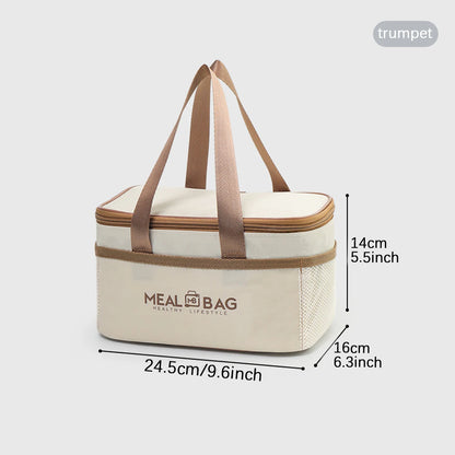 Bolsa de almuerzo portátil, caja aislada para alimentos, caja aislada con correa impermeable para el hombro, bolsa de fiambrera de mano, aluminio fresco DH