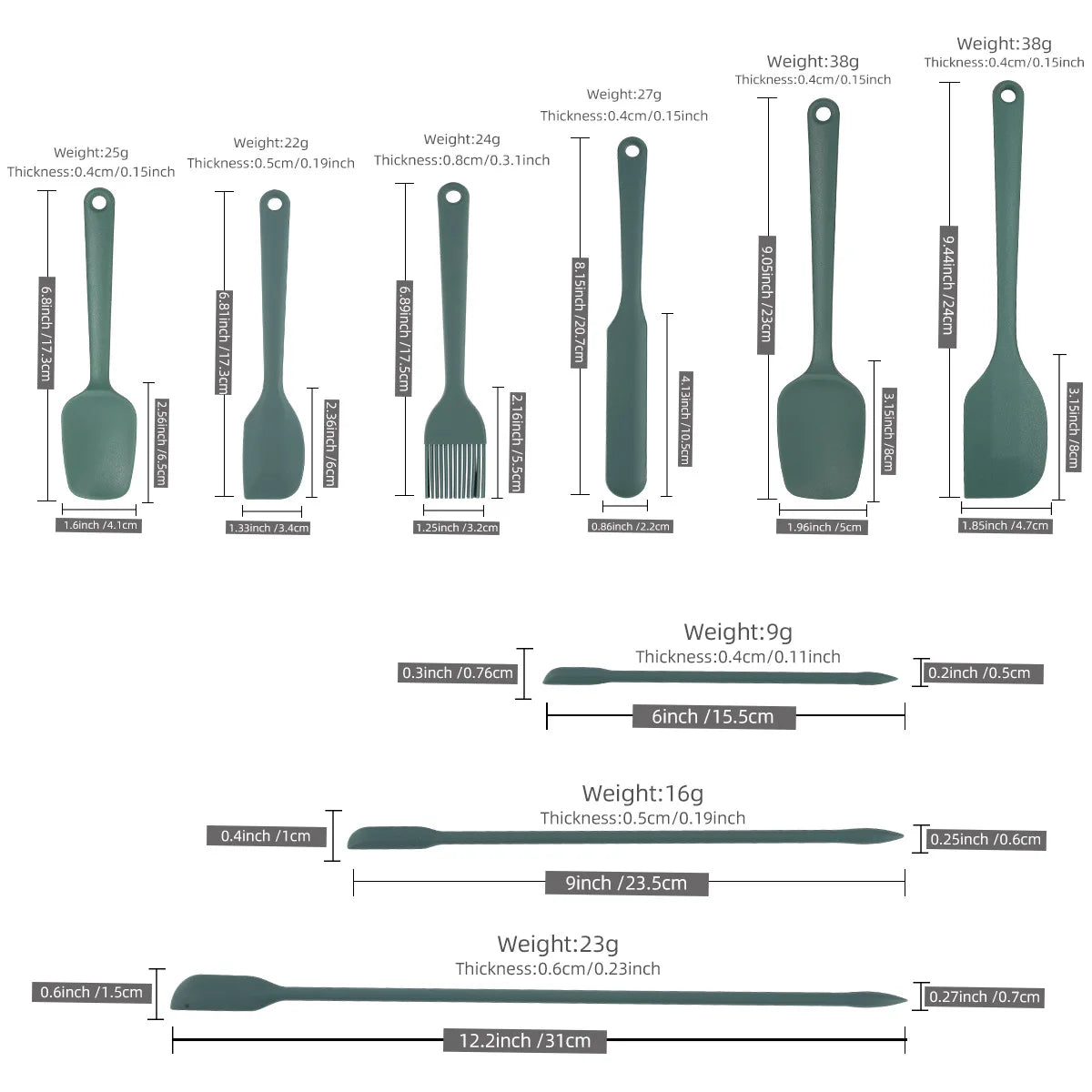 Set de Espátulas de Silicona Premium para Cocina