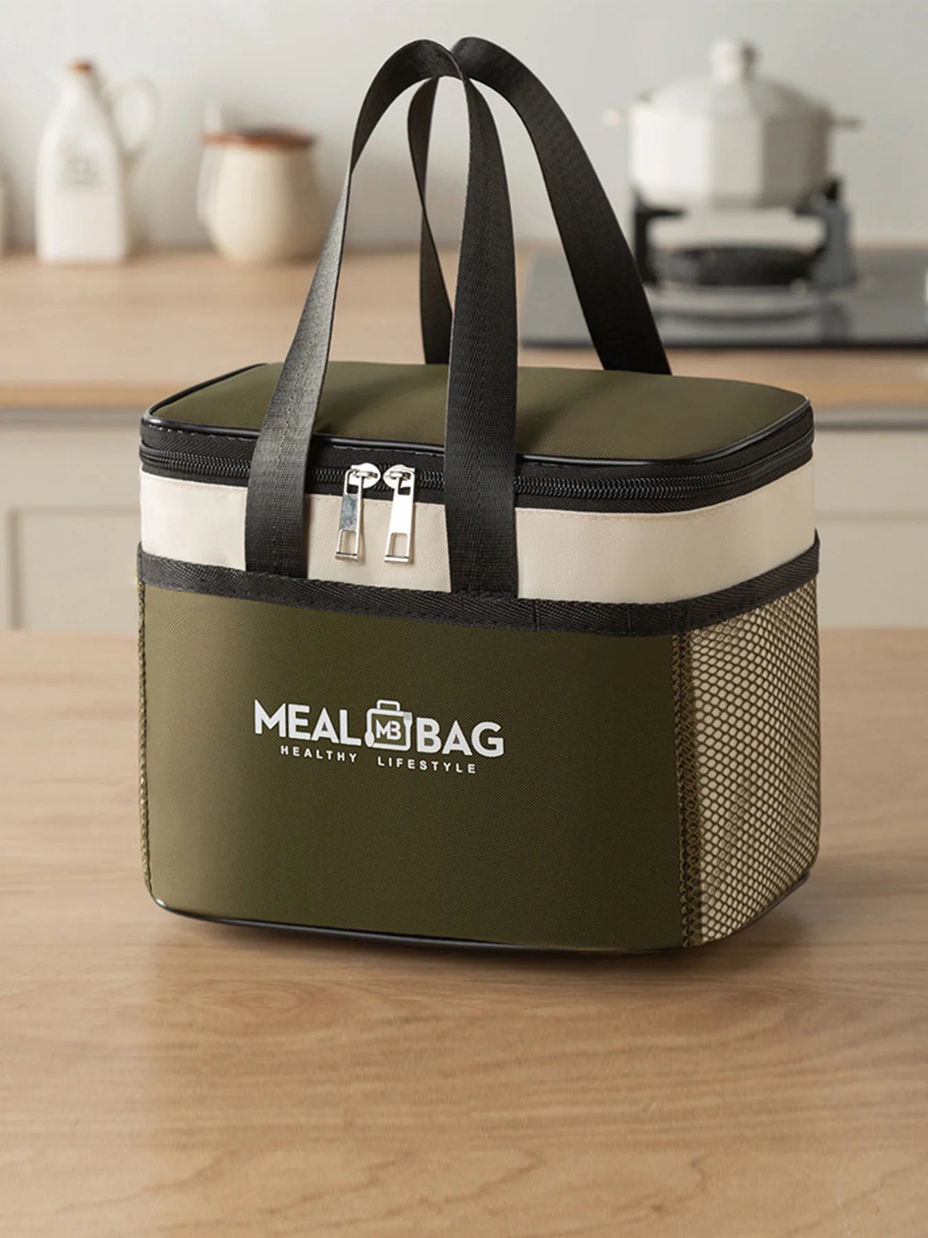 Bolsa de almuerzo portátil, caja aislada para alimentos, caja aislada con correa impermeable para el hombro, bolsa de fiambrera de mano, aluminio fresco DH