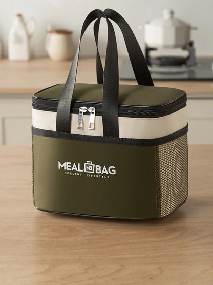 Bolsa de almuerzo portátil, caja aislada para alimentos, caja aislada con correa impermeable para el hombro, bolsa de fiambrera de mano, aluminio fresco DH