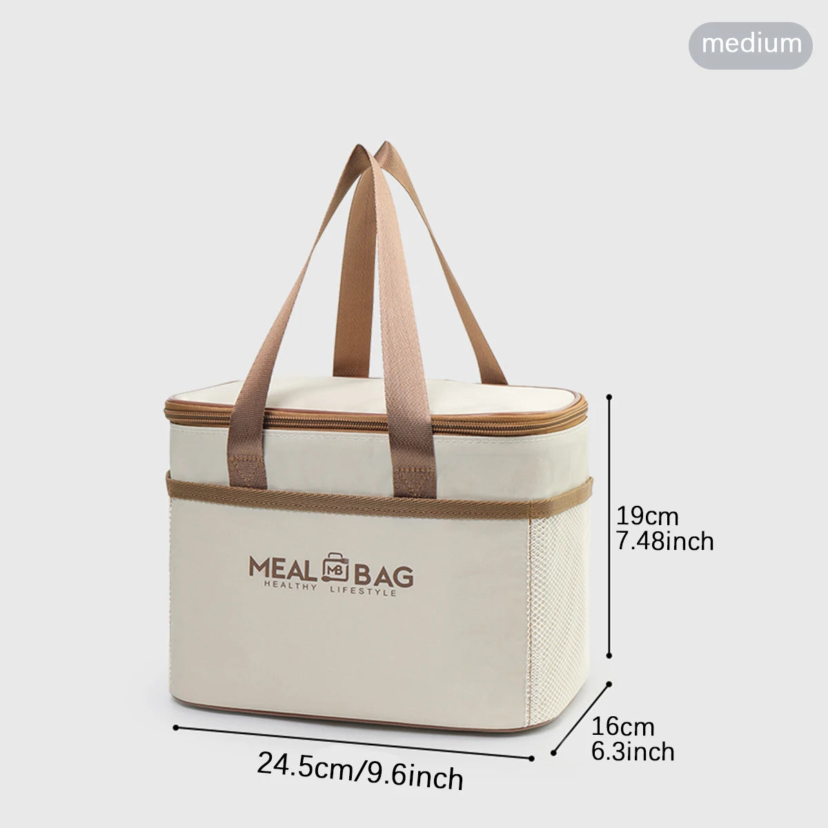 Bolsa de almuerzo portátil, caja aislada para alimentos, caja aislada con correa impermeable para el hombro, bolsa de fiambrera de mano, aluminio fresco DH