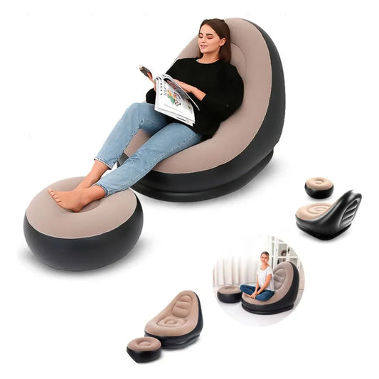 Sillón Inflable con Puff | Comodidad y Relajación en Casa