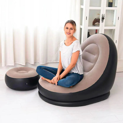 Sillón Inflable con Puff | Comodidad y Relajación en Casa