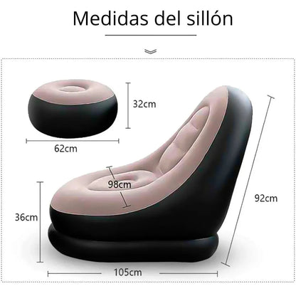 Sillón Inflable con Puff | Comodidad y Relajación en Casa